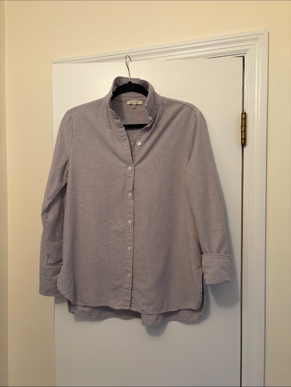 Casual Long-Sleeve Button-Down Shirt - Lavender Gray